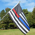 Thin Red-Blue Line Dual American Flag